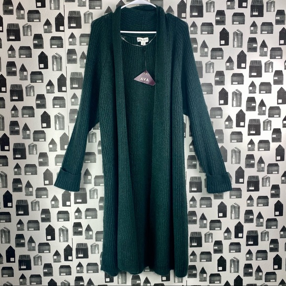 Ava & Viv | NWT Women’s Green Long Knit Cardigan